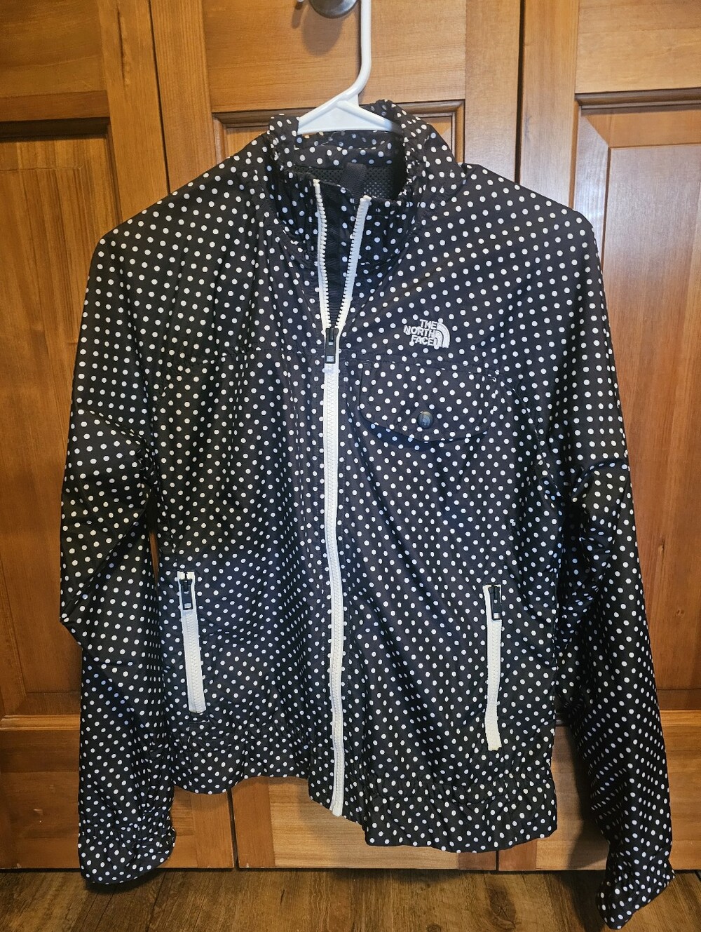 The North Face Women's Black White Polka Dot Windbreaker Jacket